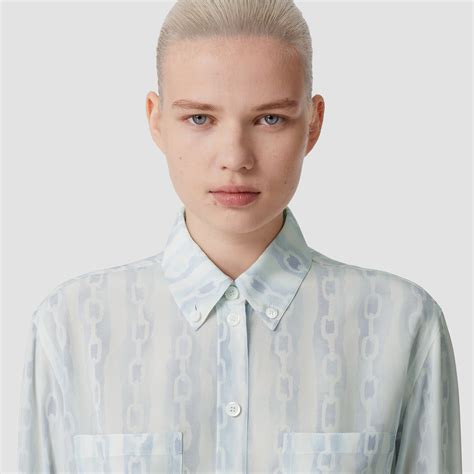 burberry chain collar shirt